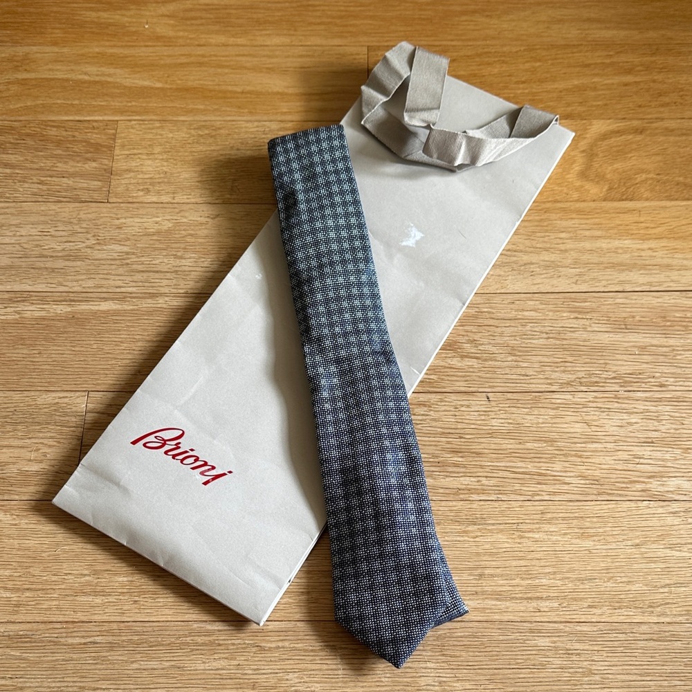 Brioni Silver Silk Tie